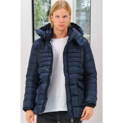 Dewberry M8657 MEN&amp;#039;S COAT-PLAIN NAVY BLUE Slike