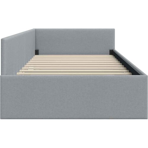  Kutni okvir kreveta Svijetlo siva 90 cm x 200 cm tkanina Slike