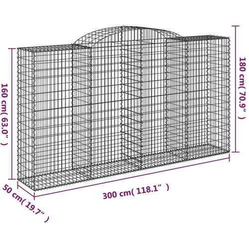  Lučne gabionske ko&amp;scaron;are 15kom 300x50x160/180cm pocinčano željezo Slike