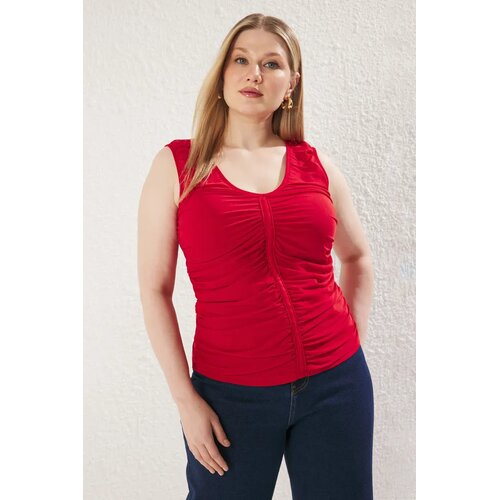 Trendyol ženska bluza Tbbss25Af00080, crvena Cene