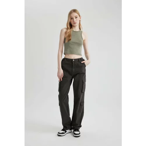 Defacto Straight Fit Cargo Gabardine Trousers