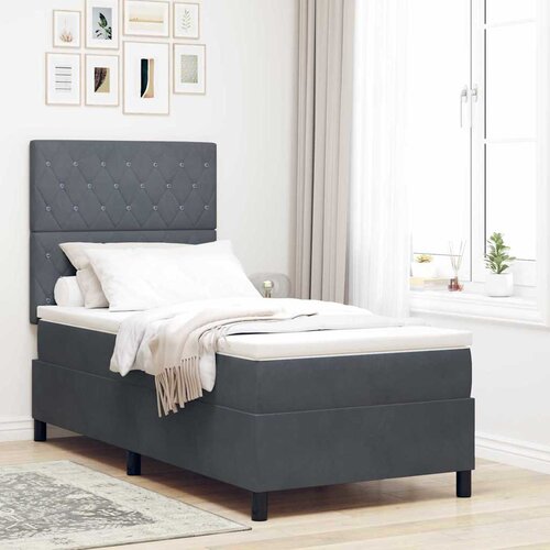  LED Box Spring Krevet s madracem Tamno siva 100 x 200 cm Bar&scaron;un Cijene