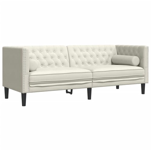 Maison Chic kavč - Sofa - Kanape chesterfield z vzglavniki trosed krem žamet, (21727000) Cene
