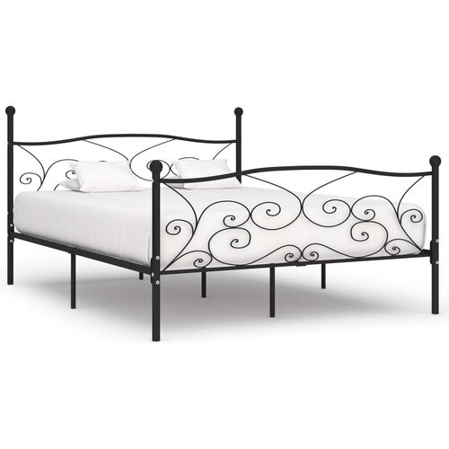  Za krevet s podnicama crni metalni 180 x 200 cm Slike