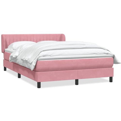 vidaXL Box spring postelja z vzmetnico roza 140x220 cm žamet, (22011375) Cene