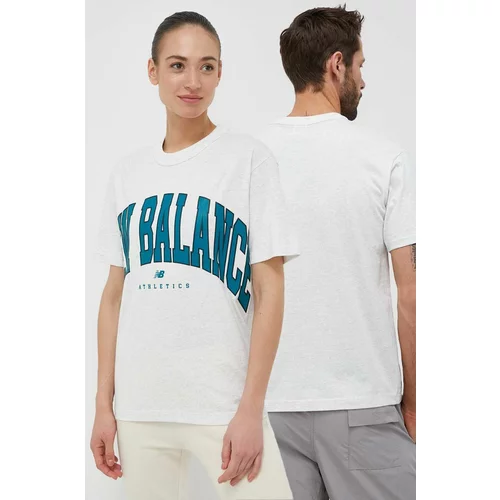 New Balance Bombažna kratka majica UT31551SAH siva barva