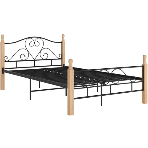  Za krevet crni metalni 120 x 200 cm Slike