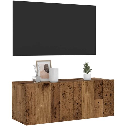  Zidni TV ormarić staro drvo 80x30x30 cm konstruirano drvo Slike