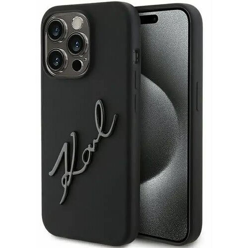 Karl Lagerfeld Originalna Hardcase maskica za iPhone 15 Pro Max (Silikonski Karl Script Logo / crna) Cijene