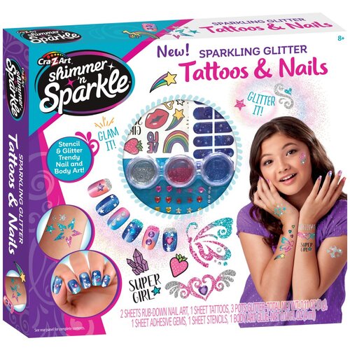 Cra-z-art set izdelovalec nohtov & tattoo Glitter & Shimmer Cene