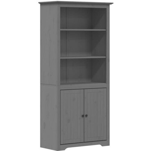 Maison Chic Knjižna omara - Knjižni regal BODO siva 82x40x173 cm trdna borovina, (21724737) Slike