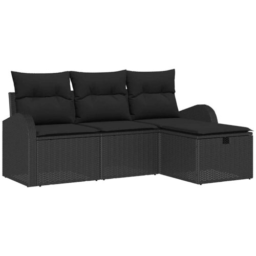  Set sofe 4 kom. Crna poliratan 179 x 117 x 85 cm Slike