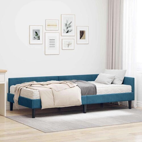  Kotni okvir postelje z matrico Drugo 2 pcs Modra Žamet, (5000123306) Cene