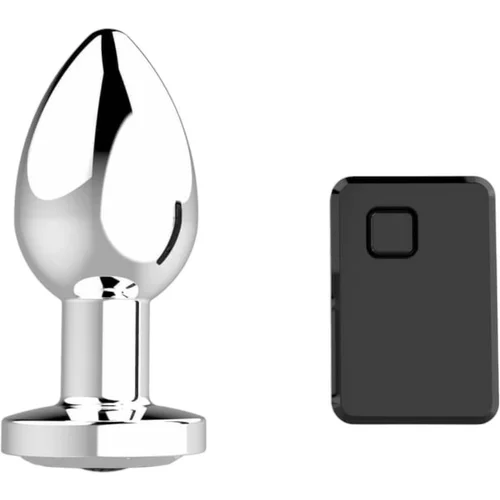 Sunfo - punjivi, radio analni vibrator (srebrni)
