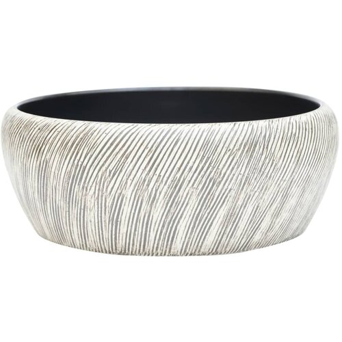Maison Chic Umivalnik - Kopalna umivalnik Nadpultni črn in siv okrogel Φ41x14 cm keramika, (21684755) Cene