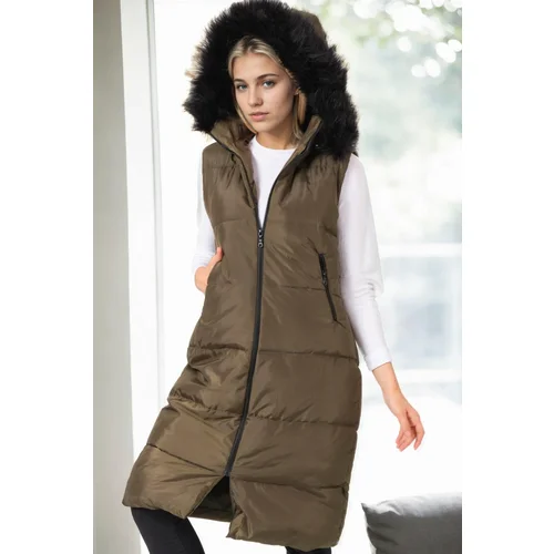 Dewberry Z6741 WOMEN'S VEST-KHAKI-1