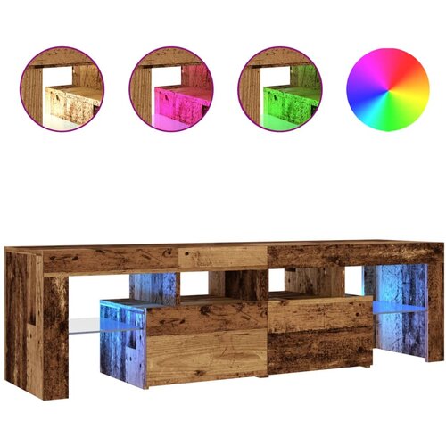 VidaXL TV omarica z LED starinski les 140x36,5x40 cm inženirski les, (21555488) Slike