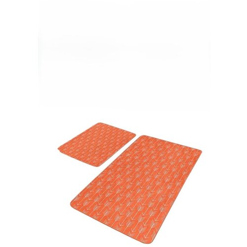 Mila Home Žametne kopalni&amp;scaron;ke preproge v kompletu 2 ks v barvi terakote 60x100 cm &amp;ndash; Slike