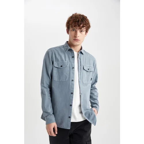 Defacto Regular Fit Cotton Long Sleeve Shirt Jacket