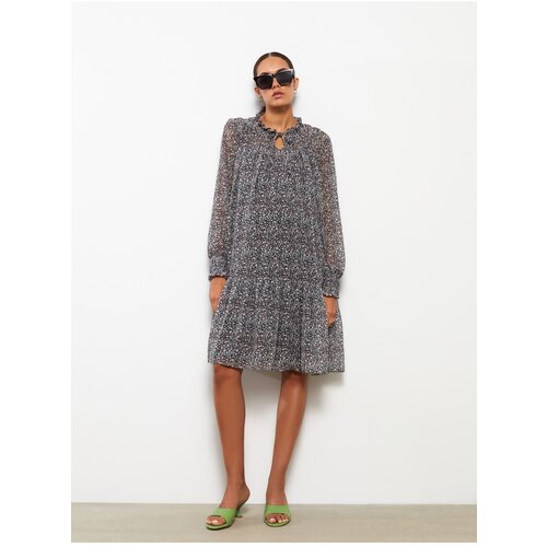 LC Waikiki Tie Collar Straight Long Sleeve Maternity Dress Slike