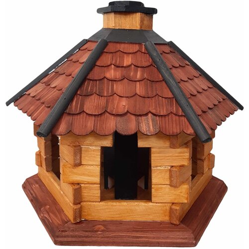  Drvena hranilica za ptice, sa posudom za hranu 40 x 45 x 35 cm Slike