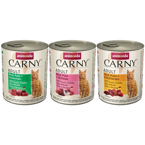 Animonda Probno pakiranje Carny Adult 6 x 800 g - Vrste s govedinom i peradi Slike