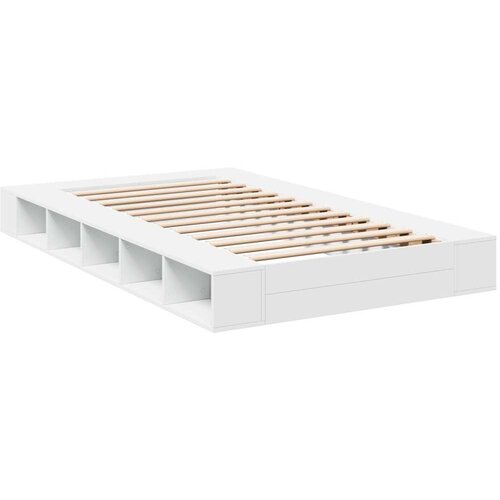 VidaXL Okvir za krevet bijeli 135x190 cm konstruirano drvo Slike
