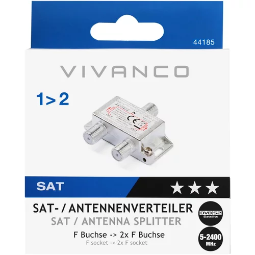 Vivanco SAT-/Universal-Antennenverteiler VIVANCO 44185 STS BV2-NJ 2-fach