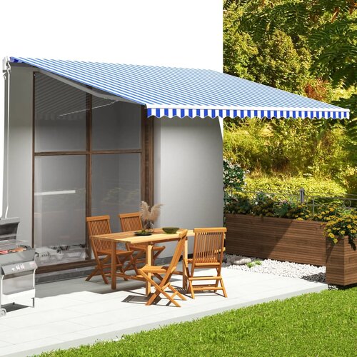VidaXL Nadomestno blago za tendo modro in belo 5x3,5 m Slike