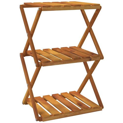  Sklopiva polica 3 razine smeđa 43x31x63 cm masivno drvo bagrema Slike