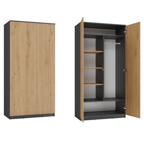 Shumee Garderobna omara Malwa SD-90 ANTRACIT ARTISAN, (21560134) Cene