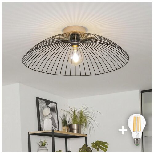  Brilagi - LED plafonski luster CERIA WIRE 1xE27/40W/230V, prečnik 60 cm, crna/hrast Cene