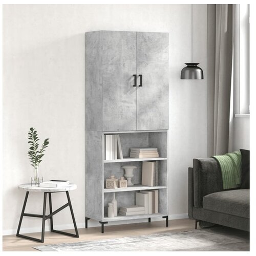 vidaXL Visoka komoda siva betona 69 5x34x180 cm od konstruiranog drva Cijene