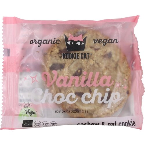 KOOKIE CAT BIO ovseni pi&amp;scaron;kot - Vanilla Choc Chip - 50 g Slike