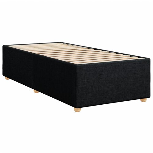  Krevet s oprugama i madracem crni 100 x 200 cm od tkanine Slike