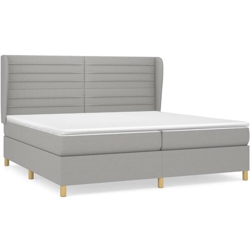 Maison Chic Box spring postelja - Vzmetna postelja z vzmetnico svetlo siva 200x200 cm blago SL19720, (21893361) Cene