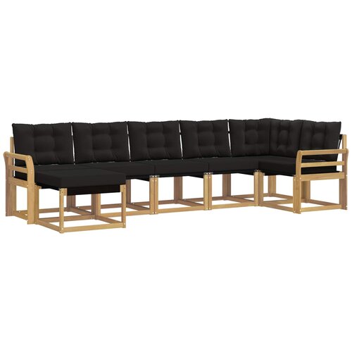 vidaXL Zunanja garnitura za sedenje z blazino 7 pcs Bela in črna, (5000269235) Cene