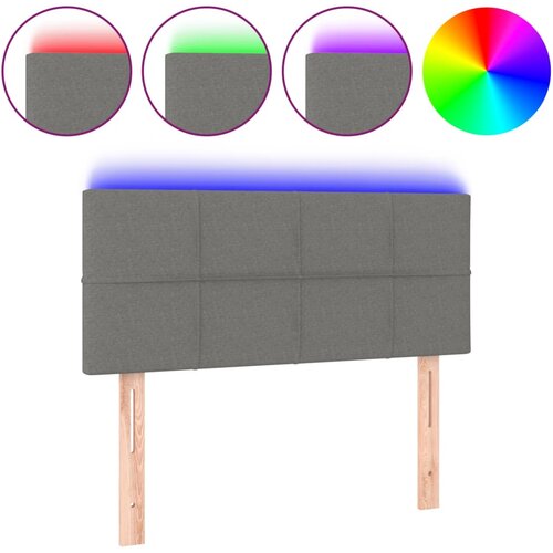 Maison Chic led posteljno vzglavje - vzglavna omarica - nočna omarica temno sivo 100x5x78/88 cm blago, (21712748) Slike