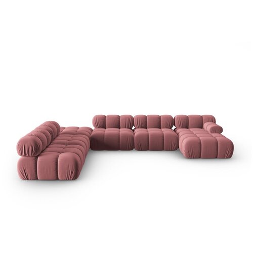 Micadoni Home rožnata žametna sedežna garnitura 379 cm bellis &amp;ndash; Slike