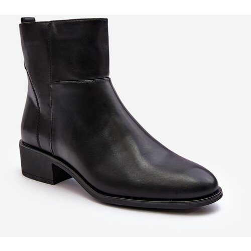 Kesi Women's leather boots with zipper black Semotti Slike