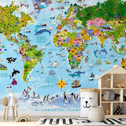  Foto tapeta - World Map for Kids 450x315 Standard Cijene