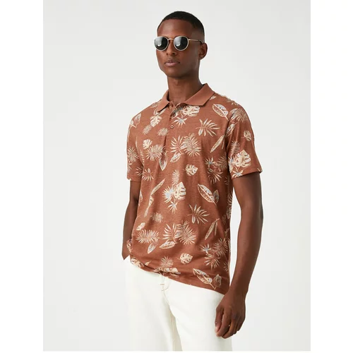 Koton Polo T-shirt - Brown - Regular fit