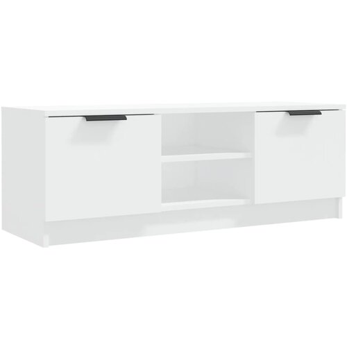 Maison Chic TV omarica - TV stojalo - Televizijska omarica bela 102x35x36,5 cm inženirski les, (21699796) Slike