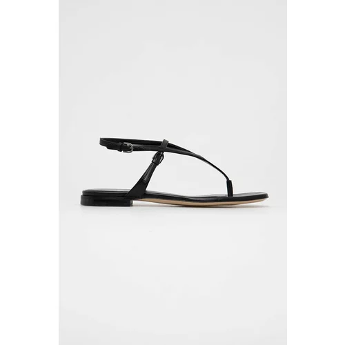 Emporio Armani Kožne sandale za žene, boja: crna