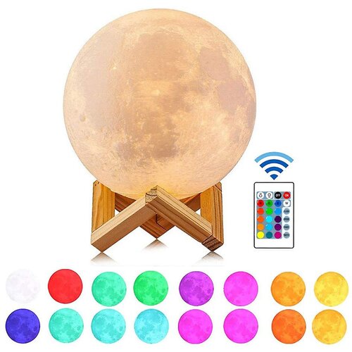 Dardanar Nočna lučka Moon Lamp, 16 barvna LED lučka na dotik in daljinski upravljalnik ter polnilna 3d lučka USB za otroke, darilo za rojstni dan otroka, (21199871) Cene