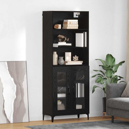  Highboard Crni hrast 69,5 x 34 x 180 cm Konstruirano drvo Cijene