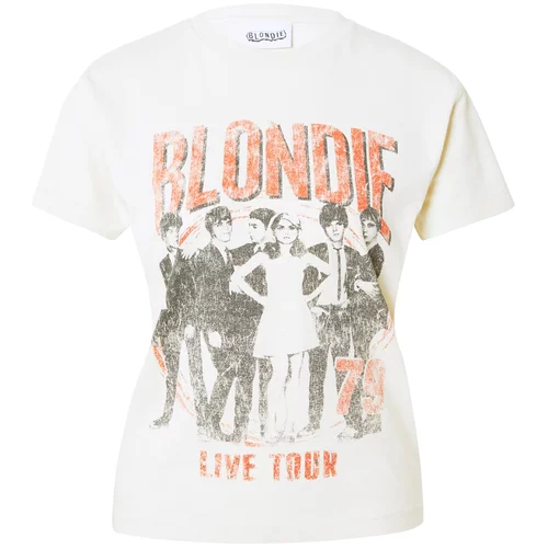 Top Shop Majica 'Blondie' ecru / antracit / rdeča