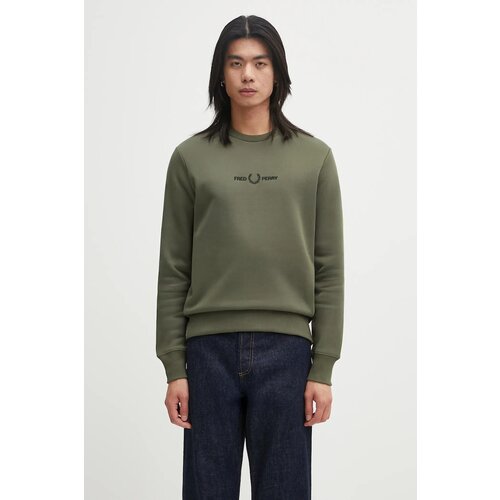 Fred Perry Puloverji EMBROIDERED SWEATSHIRT Zelena Slike