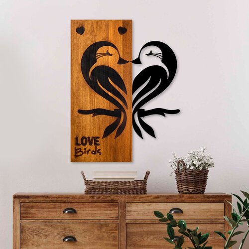 Wallity Zidna dekoracija Ptice ljubavi 5, 48 x 53 x 3 cm, Smeđa Cijene