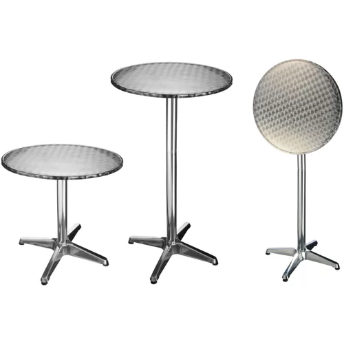 HI Zložljiva bistro barska miza iz aluminija okrogla 60x60x(58-115) cm